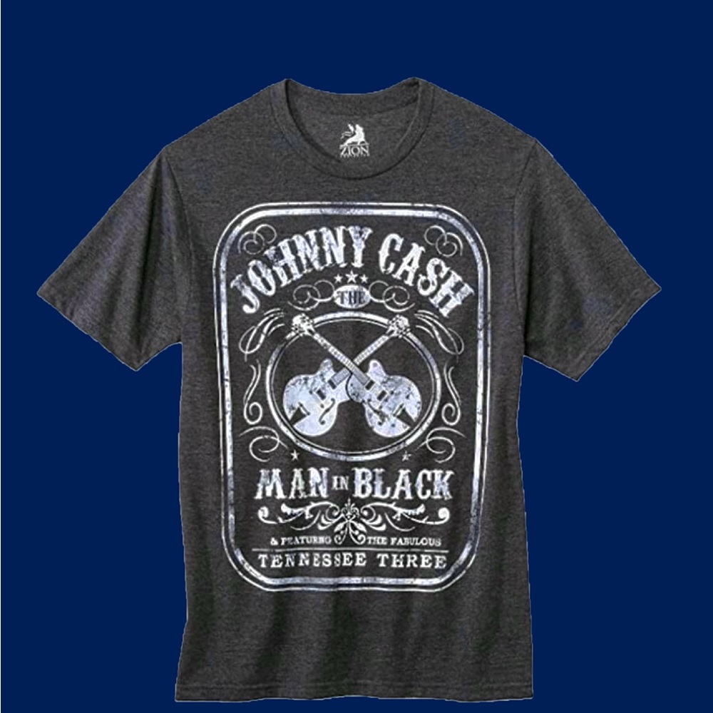Johnny Cash The Man in Black Tennessee Three Graphic T-Shirt